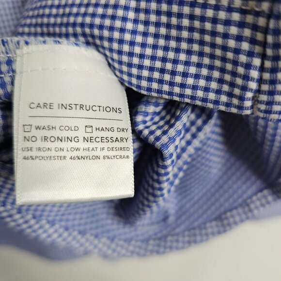 Men's MIZZEN & MAIN Button Up Down Shirt BLUE & WHITE Check size XL Trim Fit - Picture 5 of 7